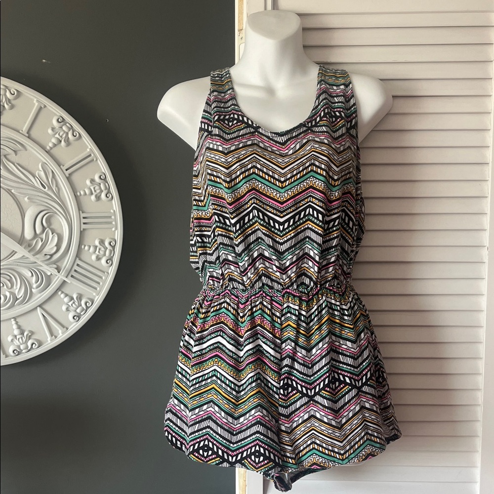 Xhilaration Multicolor Chevron Jumpsuit